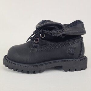 Timberland Roll Top Hex TODDLER Boots Waterproof Black Leather